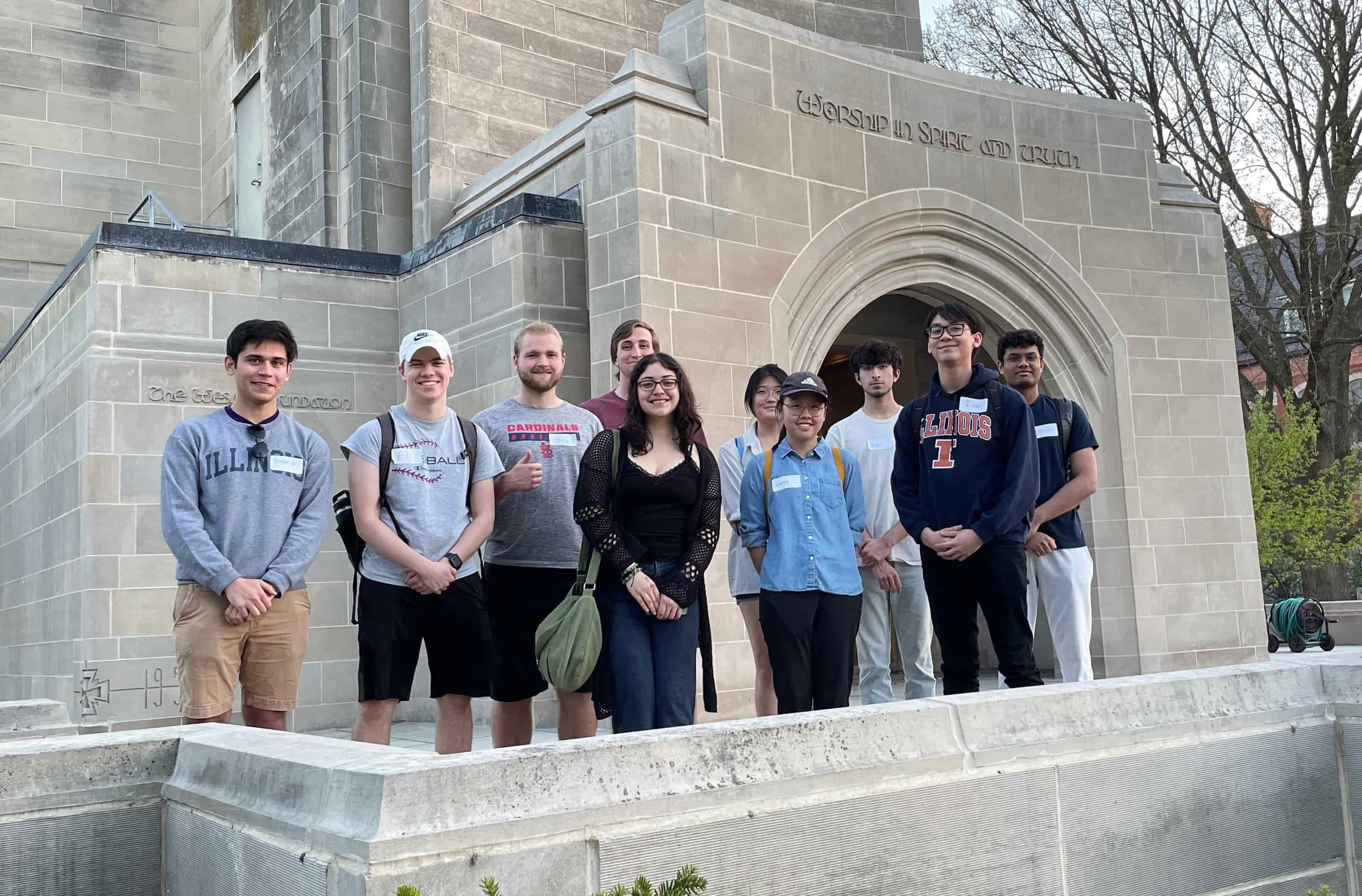 Group of students at a service event